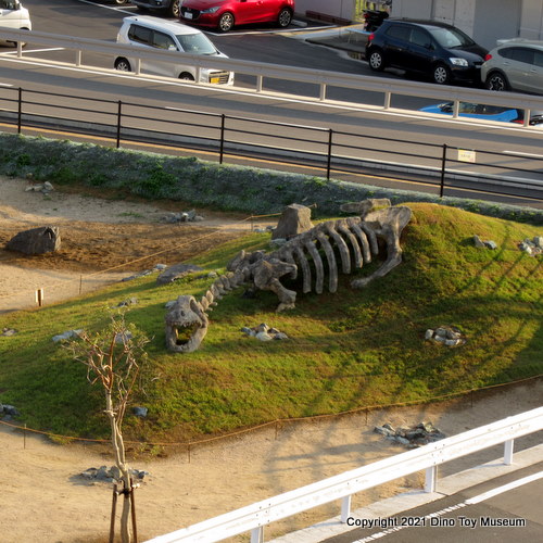 長崎のもざき恐竜パーク　長崎市恐竜博物館のスケルトンザウルス（亜熱帯植物園から移転）